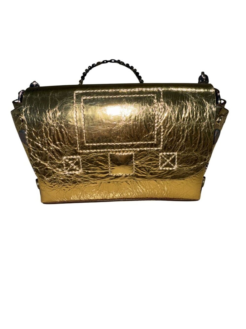 Zadig & Voltaire ReadyMade Nano Gold Leather Shoulder Bag Mini Purse